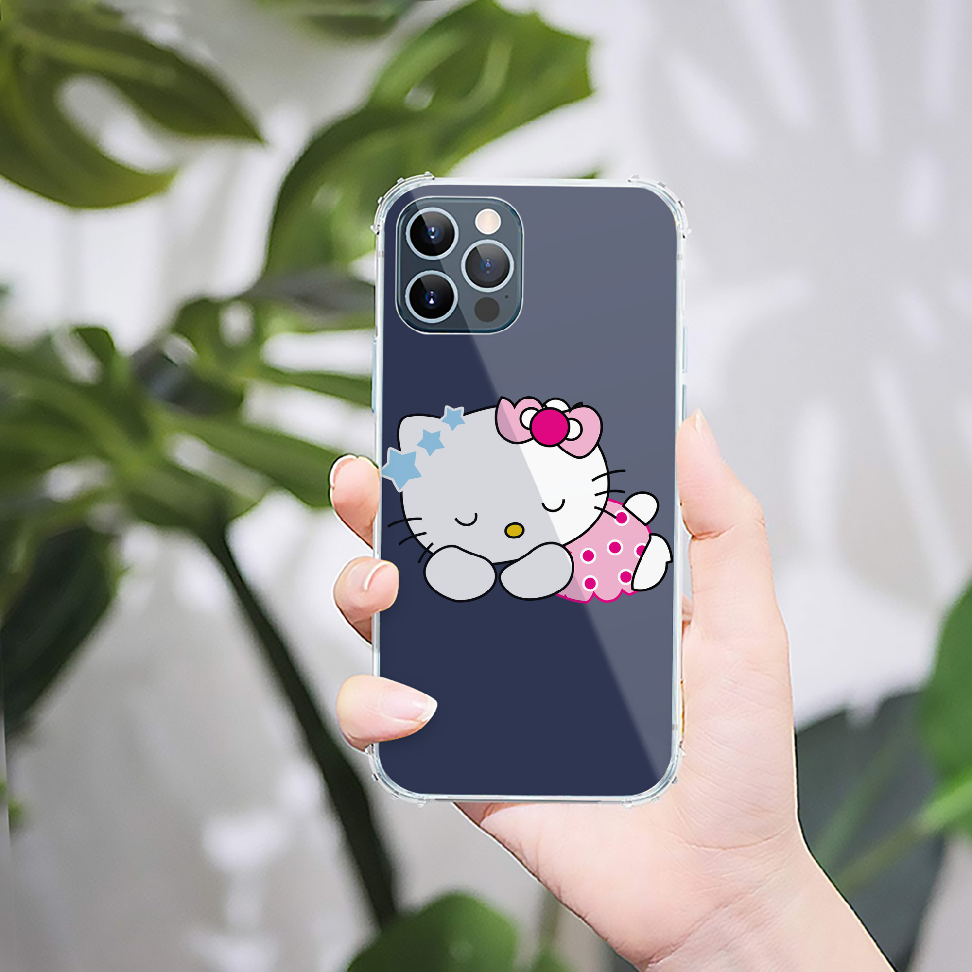 （画像用） Hello Kitty ハローキティ 【iPhone 12シリーズ対応】透明スマホケース（クリアソフトケース）